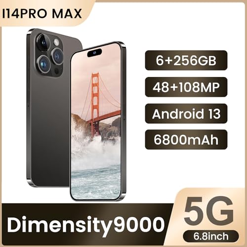 15 ProMax Smartphone, 6+256GB Unlocked, Android 13.0, 48+108MP Zoom Camera, Build-in Pen, 6800mAh, Dual SIM, 6.7" HD Screen, 5G/4G Phone (White) F1540