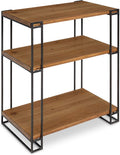 Wood and Metal Side Table with Three Shelves P861598