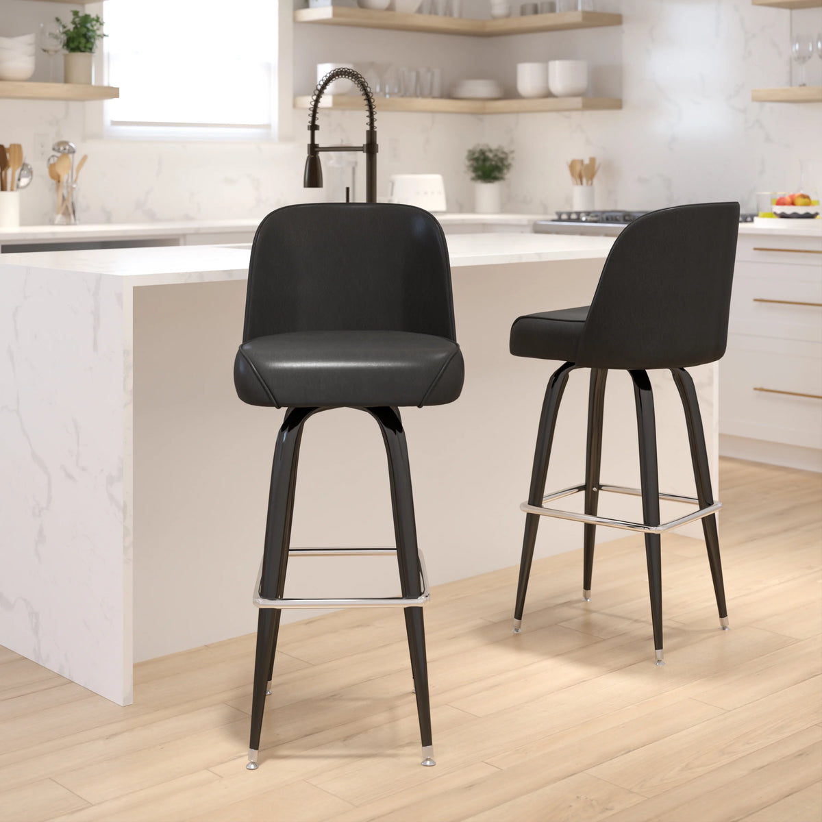 2 Pack Metal Swivel Barstool F38604
