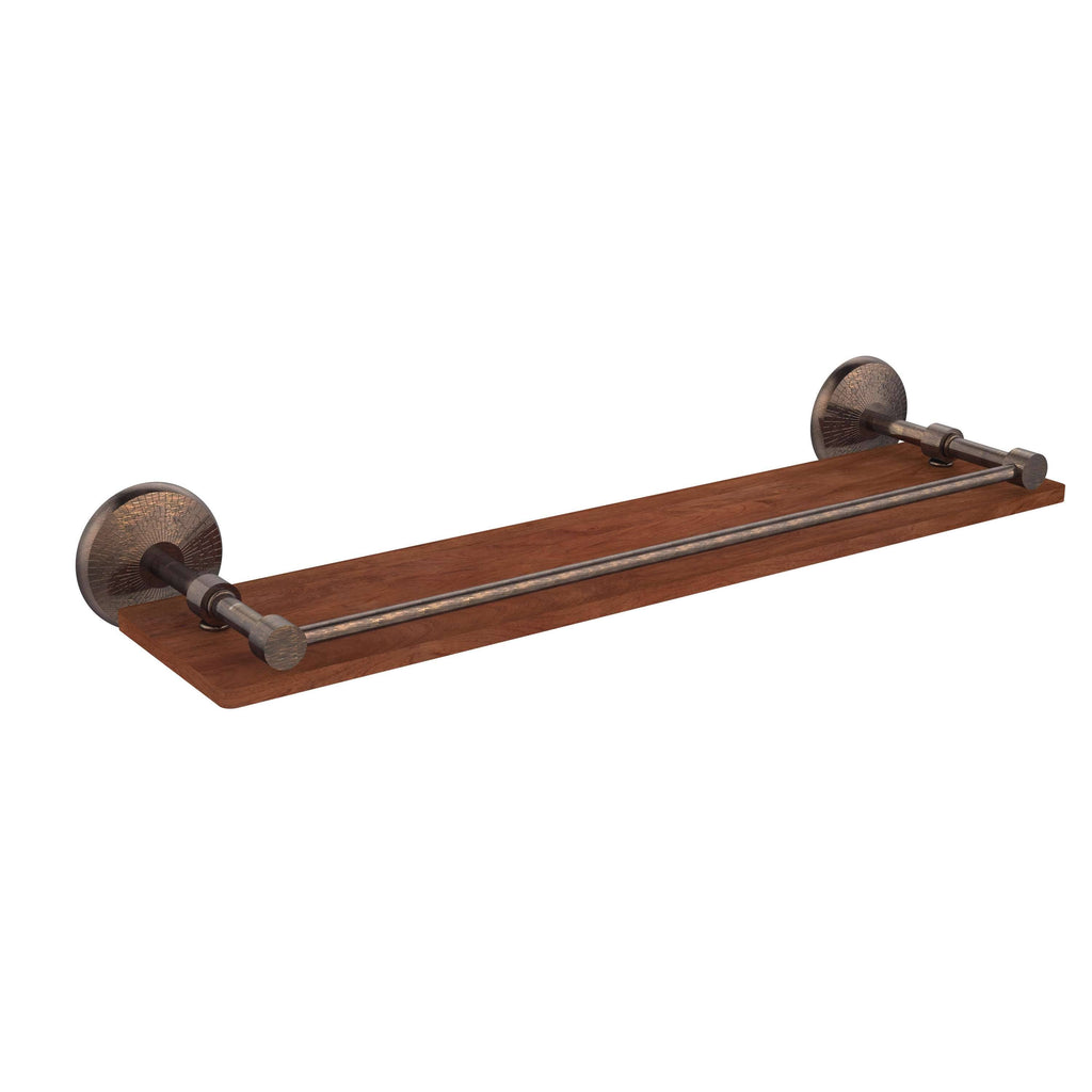 22 in. Solid Ironwood Shelf with Gallery Rail Venetian Bronze H650535