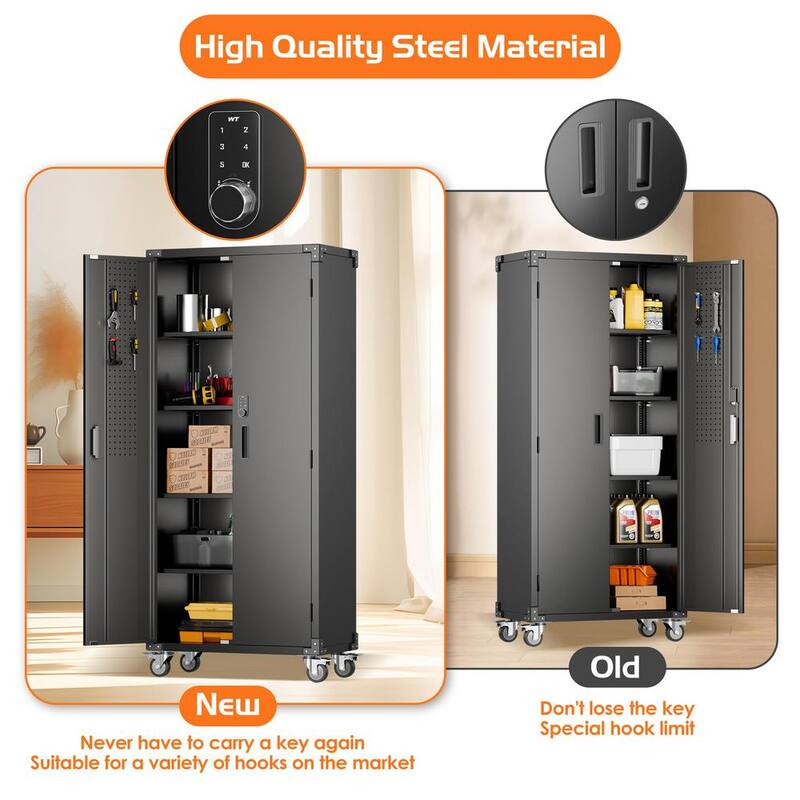 Black Metal Storage Cabinet with Combination Locks P348