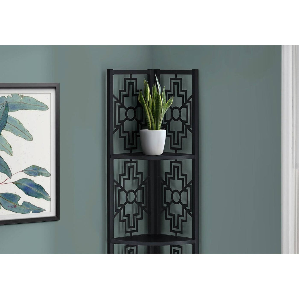 Black 62-Inch 4-Tier Corner Bookshelf X774860