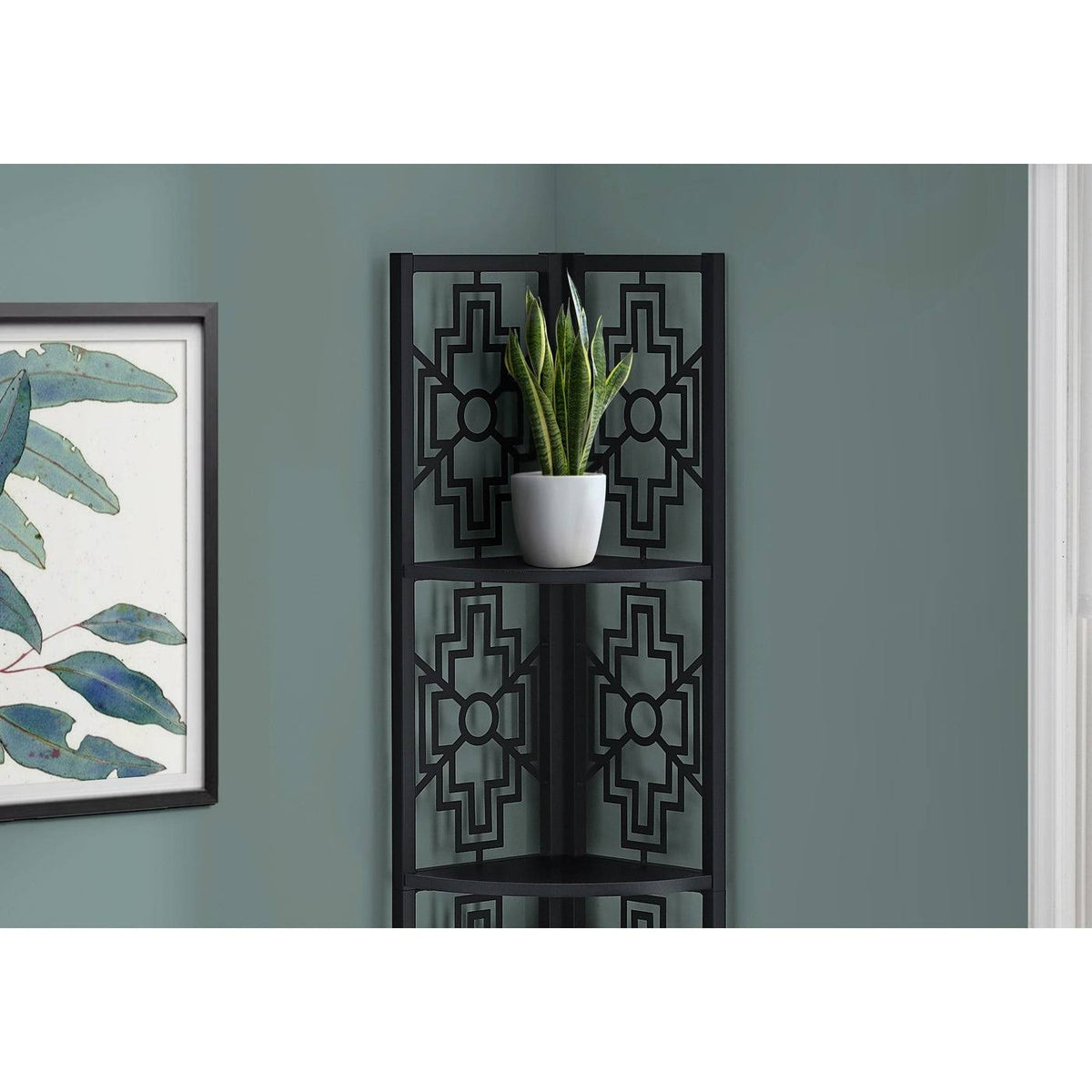 Black 62-Inch 4-Tier Corner Bookshelf X774860