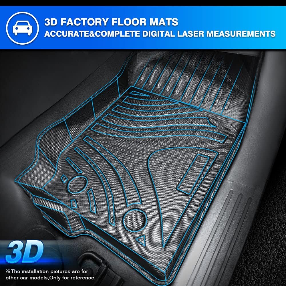 All-Weather Car Floor Mats Front & Rear Row Full Set TPE M23684