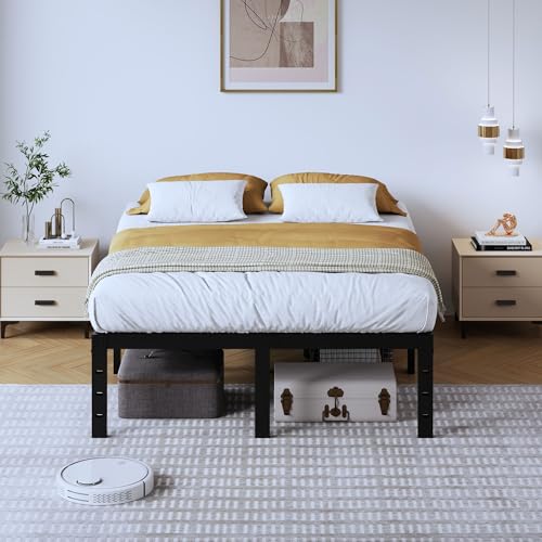 14 Inch Tall Black Heavy Duty Steel Bed Frame U7093