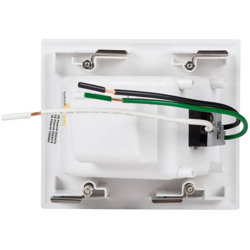 Recessed Pro-Power Kit with Duplex Surge Suppressor and Straight Blade Inlet Mounting Plate - White L15166