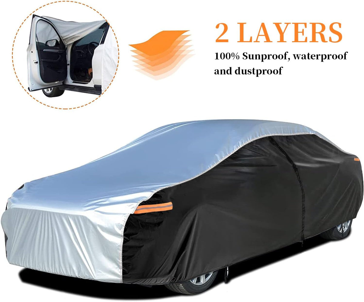 Sedan Car Cover with Zipper Door E186