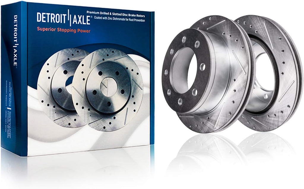 4WD SRW Front Rear Drilled Rotors + Brake Pads 10pc Set N809007