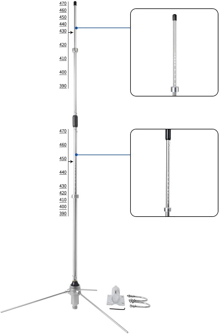 UHF Ham Amateur Base Station Antenna 70cm 390-470MHZ 100W 6.0dBi SO239 Connector S342794