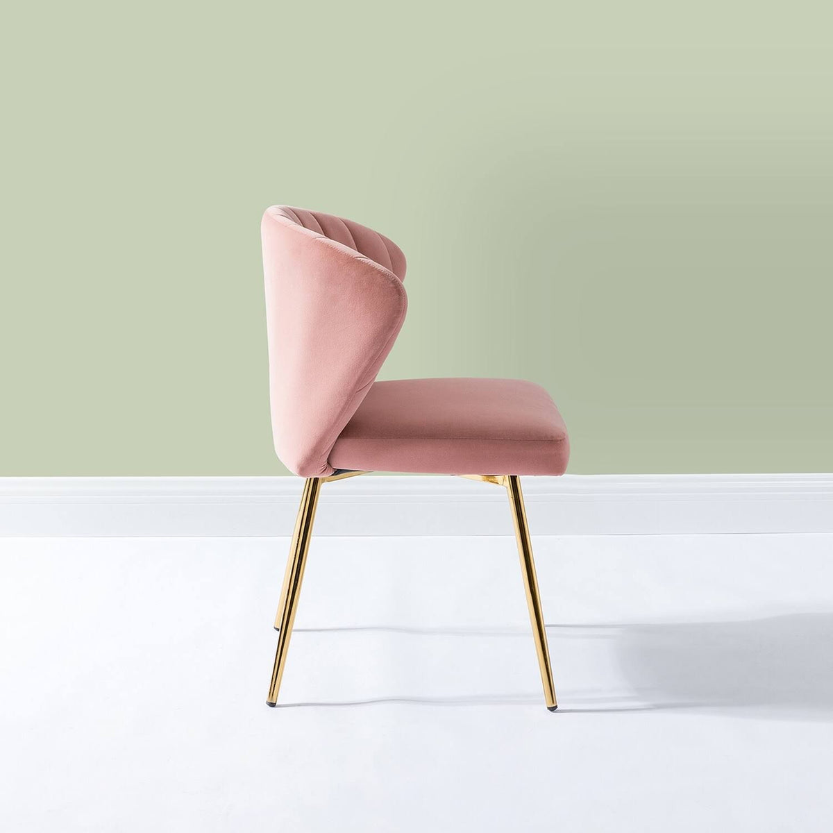 Teal Blue Side Chair with Gold Legs M6871