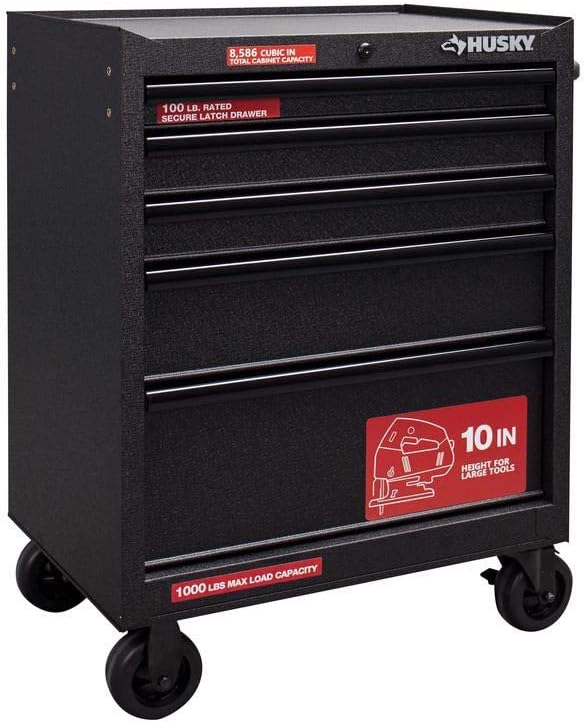 Textured Black 5-Drawer Roller Cabinet Tool Chest C61272