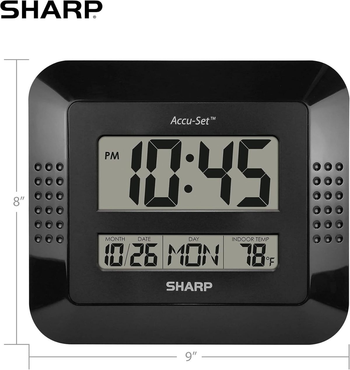 Analog Wall Clock with Indoor Temperature Display and Calendar Display Y59690