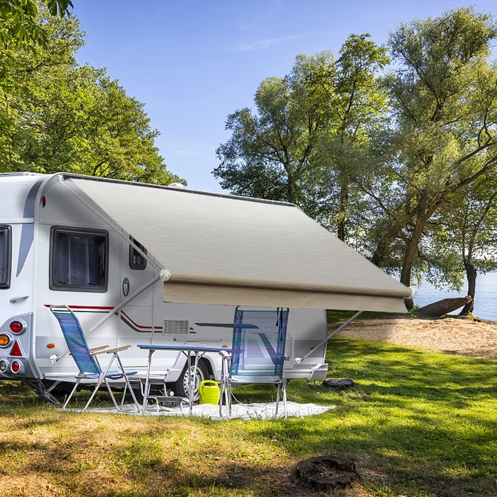 19' Ocean Blue Vinyl RV Awning Fabric Replacement W9662