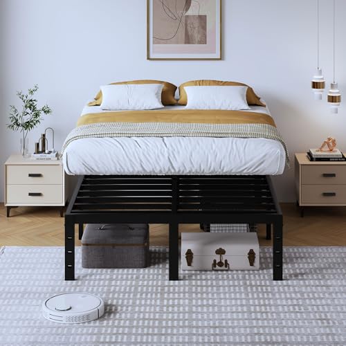 14 Inch Tall Black Heavy Duty Steel Bed Frame U7093