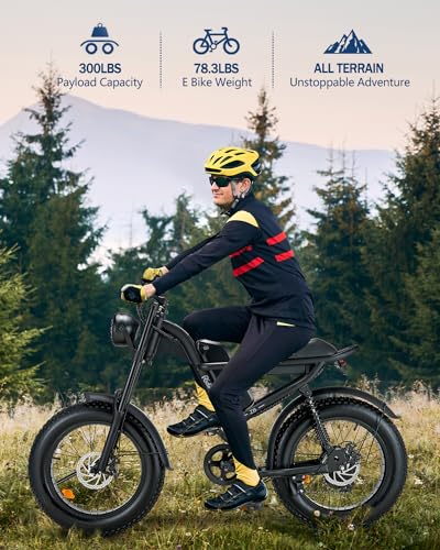 1500W Moped Style Electric Bike, 20 Inch Fat Tire, 6-Layer Full Suspension Ebike, 15.6AH Removable Battery D2615