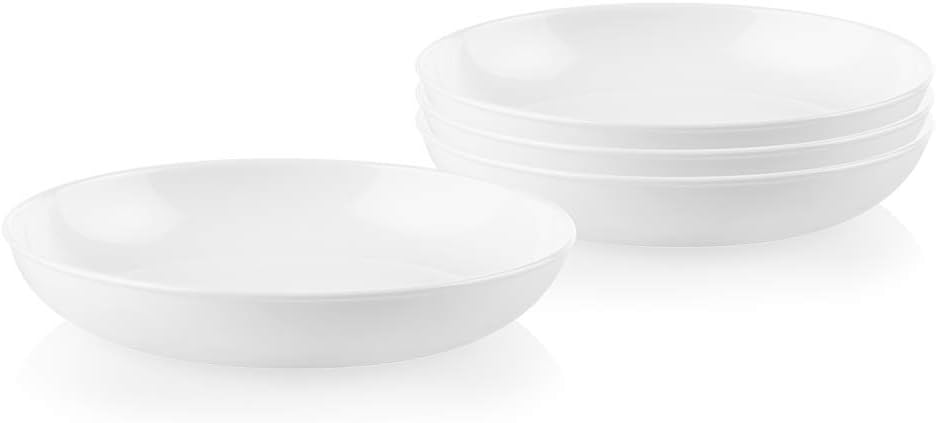 18-Piece Dinnerware Set, Indigo Speckle, 4-Pc Versa Bowls, 30-Oz Compact Stack Bowl Set, White I427042