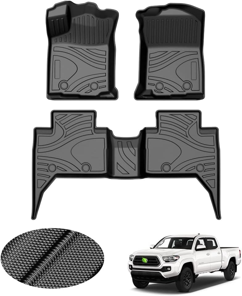 All-Weather Car Floor Mats Front & Rear Row Full Set TPE M23684