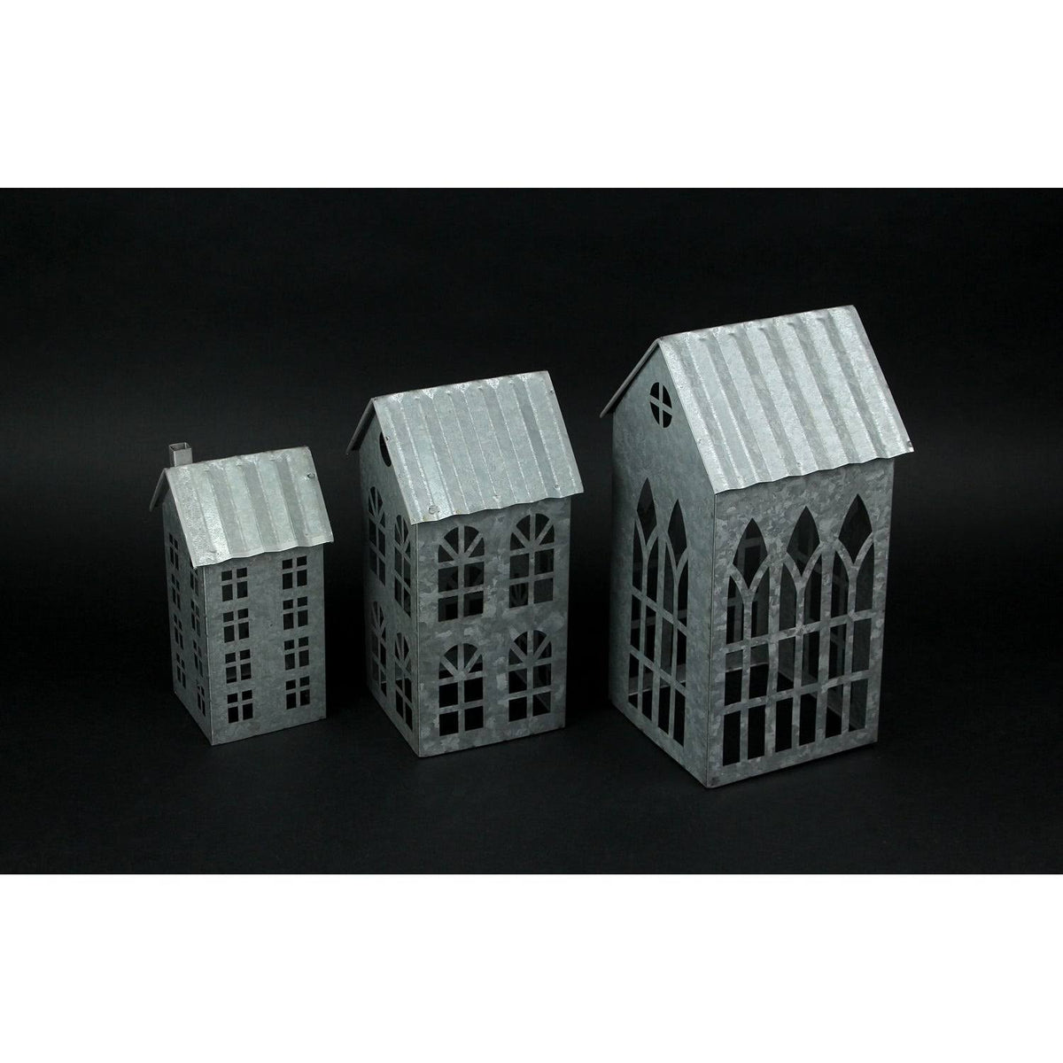 Set of 3 Metal Candle Holders R79919