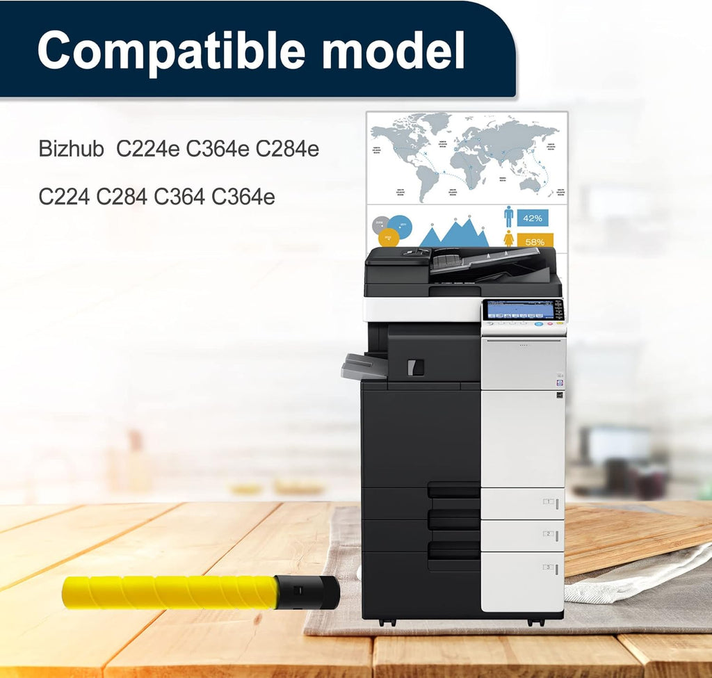 Yellow 2 Packs Compatible Toner Cartridge TN321 for Bizhub C224e C364e C284e C224 C284 C364 C364e Printer X310