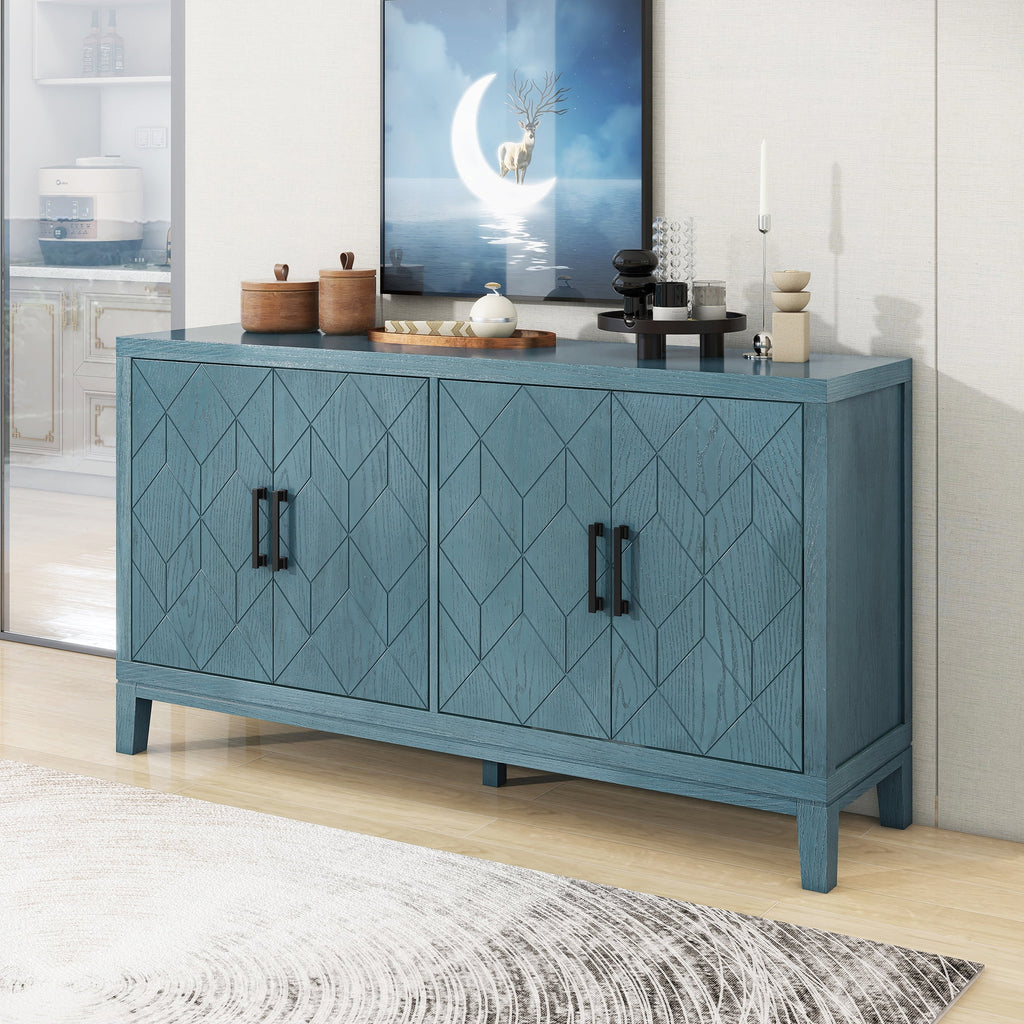 4-Door Retro Sideboard with Adjustable Shelves P9368
