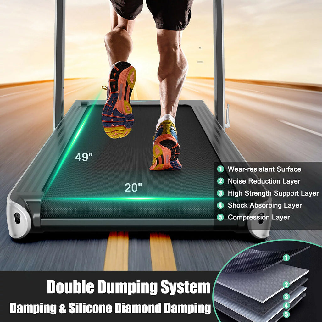 4.75HP 2 In 1 Folding Treadmill White G10316