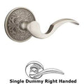 Pewter Half Dummy Door Lever with Rose B1666