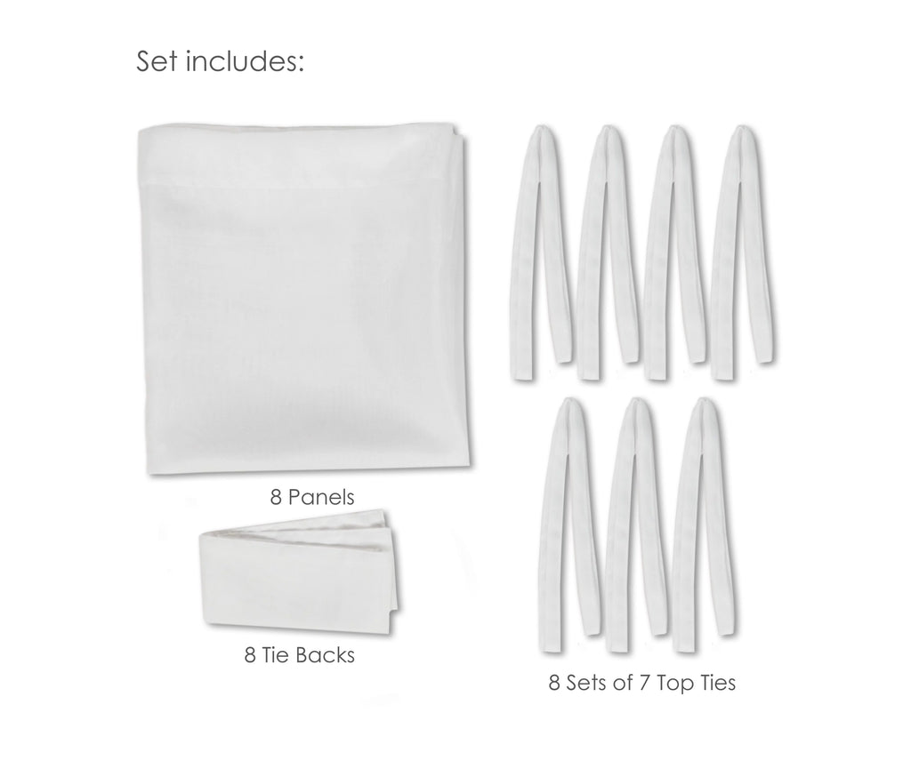 White Four-Poster Bed Canopy, 8 Count V3007