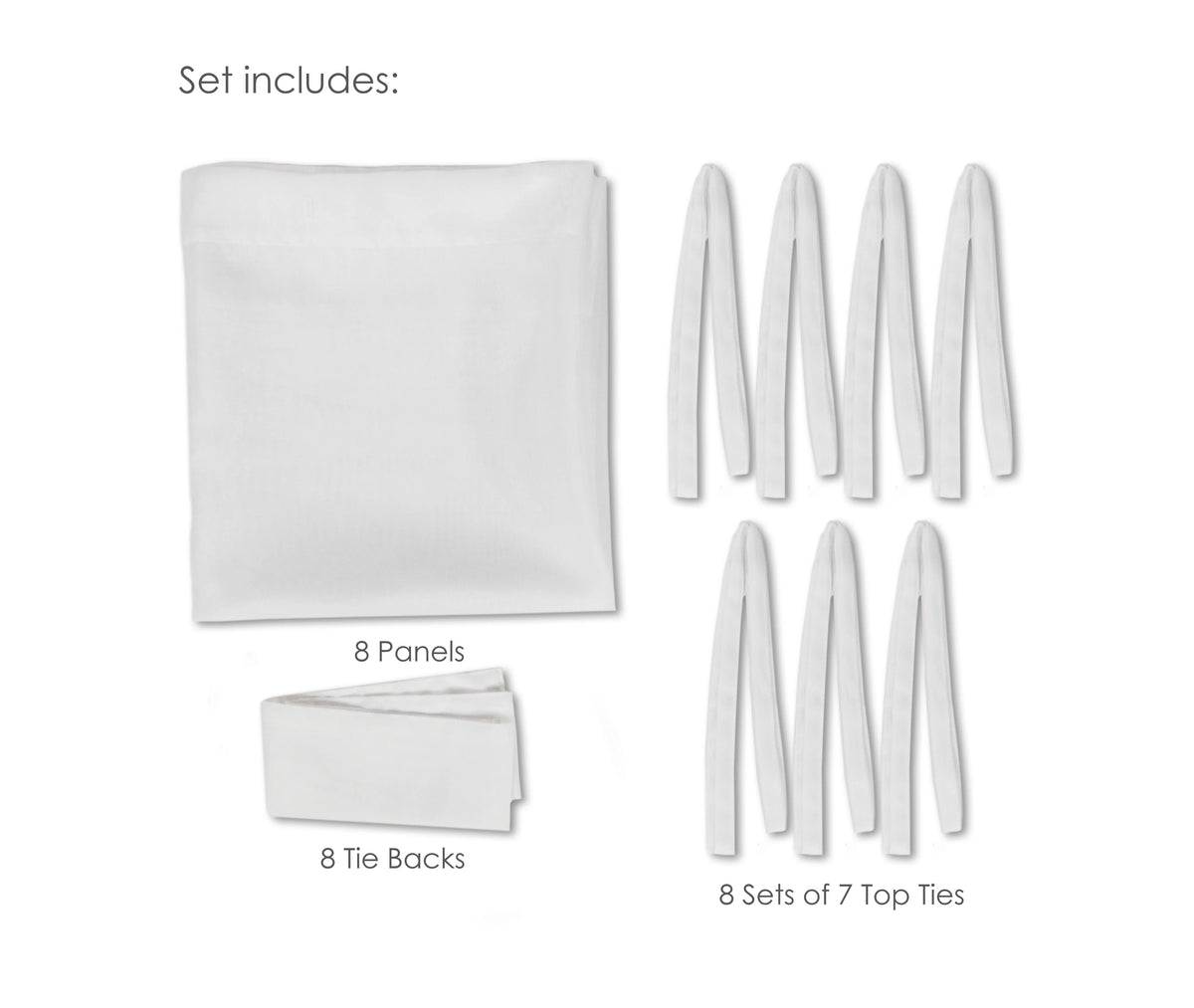 White Four-Poster Bed Canopy, 8 Count V3007