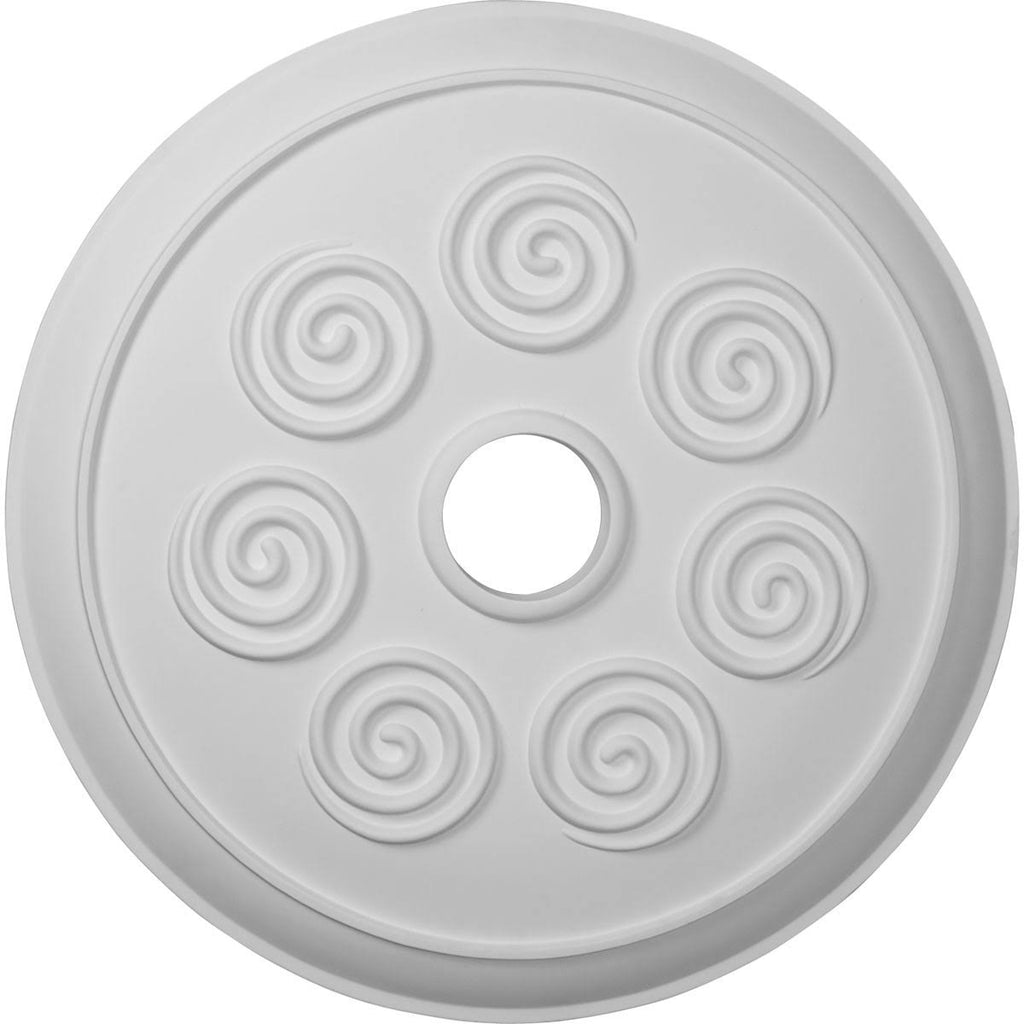 Spiral Ceiling Medallion Hand-Painted Smokey Topaz Crackle L3390