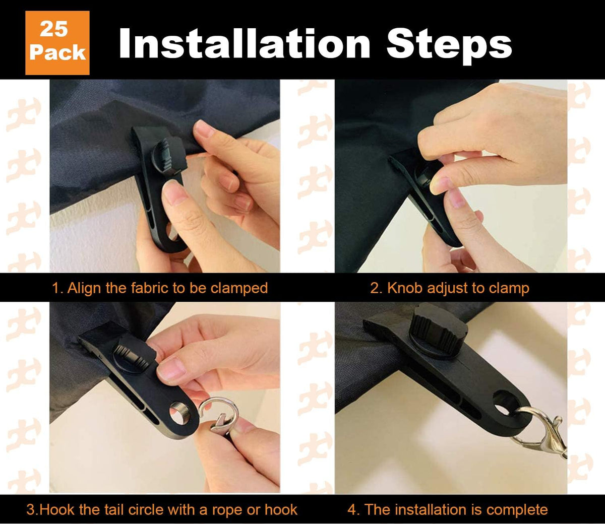 25 Pack Heavy Duty Reusable Tarp Clips P5194