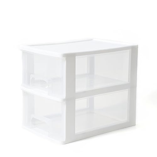 White Plastic 3 Drawer Desktop Organizer U336471