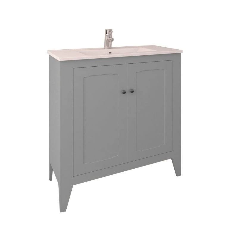 32x22 Grey Bathroom Vanity Cabinet Set with Ceramic Counter Top H97501
