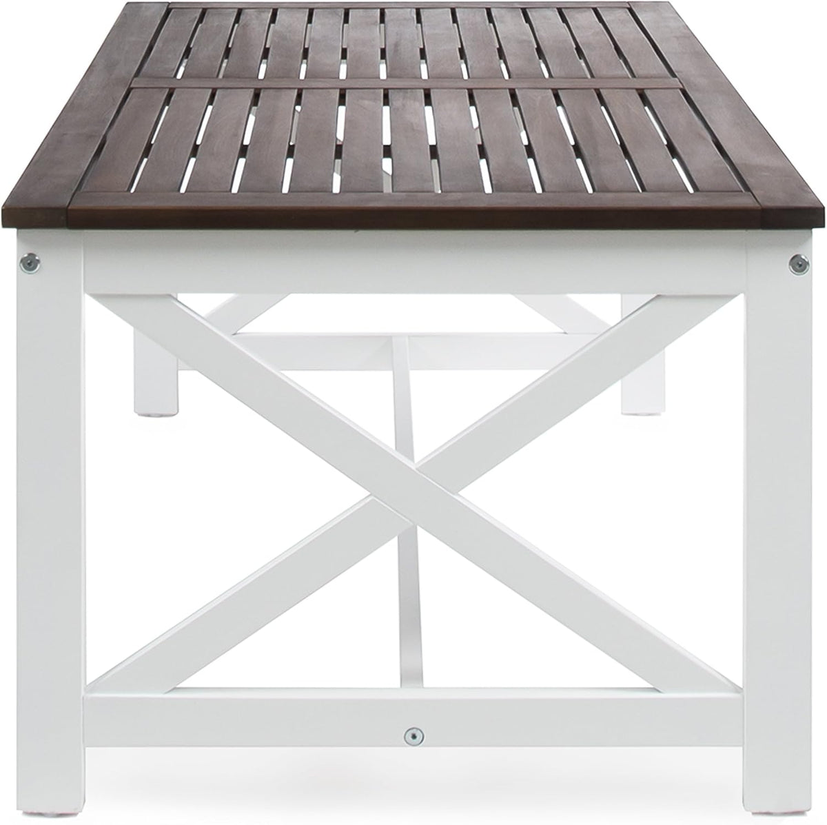 White Base / Dark Brown Top Acacia Wood Coffee Table C5797