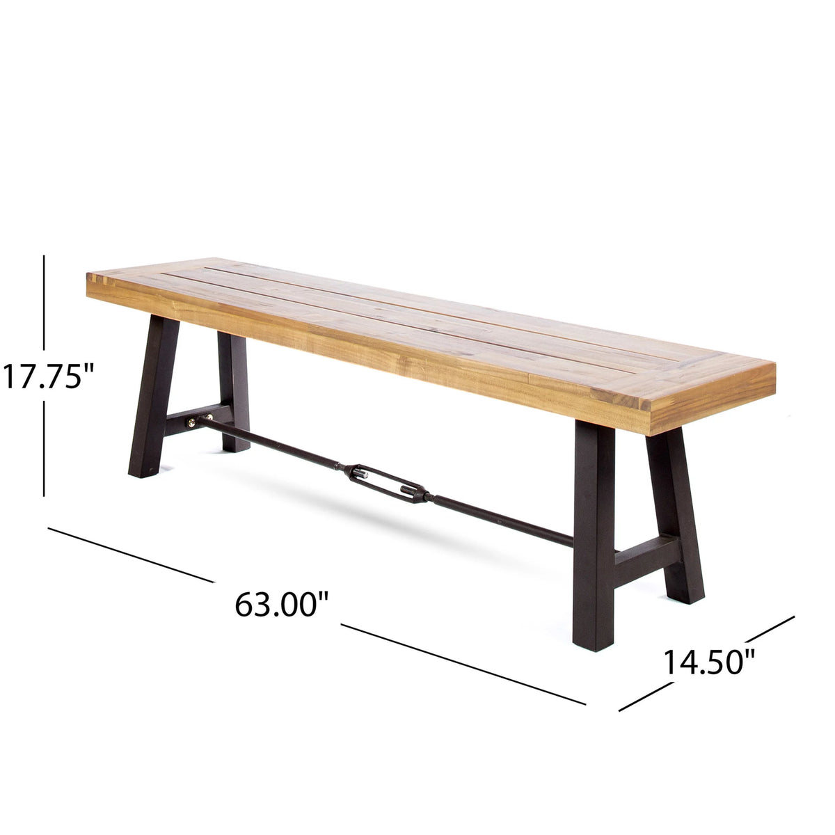 Acacia Wood Outdoor Dining Benches Set of 2 H5086