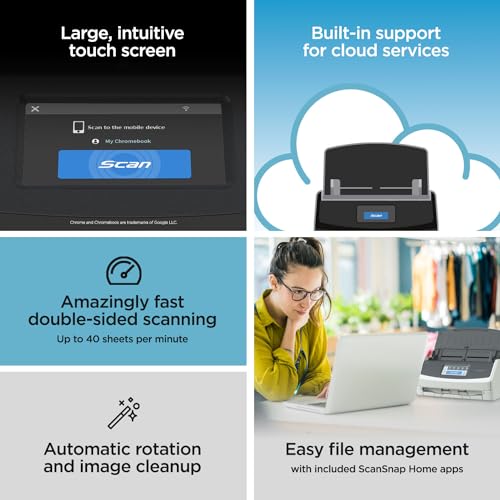 Black Wireless Document Scanner with Auto Document Feeder Q39432