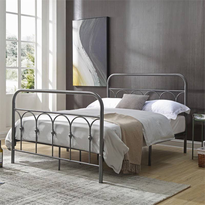 Charcoal Twin Metal Bed W162
