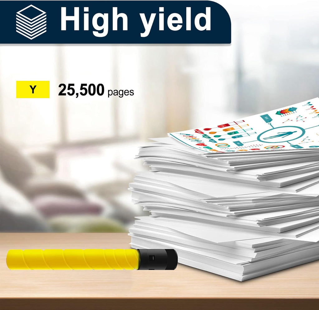 Yellow 2 Packs Compatible Toner Cartridge TN321 for Bizhub C224e C364e C284e C224 C284 C364 C364e Printer X310