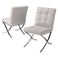 White Leather Dining Chair Set of 2 Q42115
