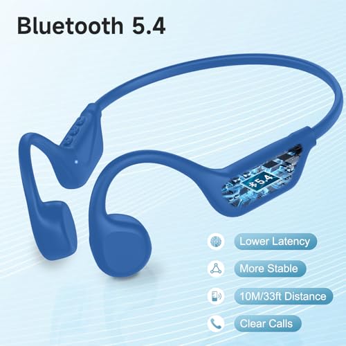 Bone Conduction Headphones Bluetooth 5.4 Open Ear Wireless with Mic IPX5 Waterproof M244