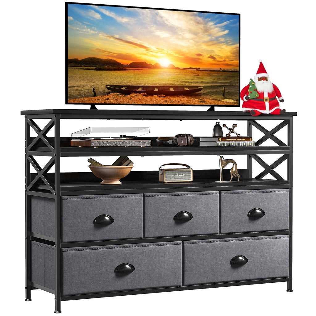 Rustic Brown 5 Drawer Dresser TV Stand B993346