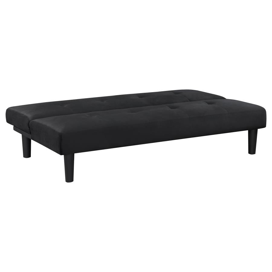 Black Upholstered Tufted Convertible Sofa Bed U1418