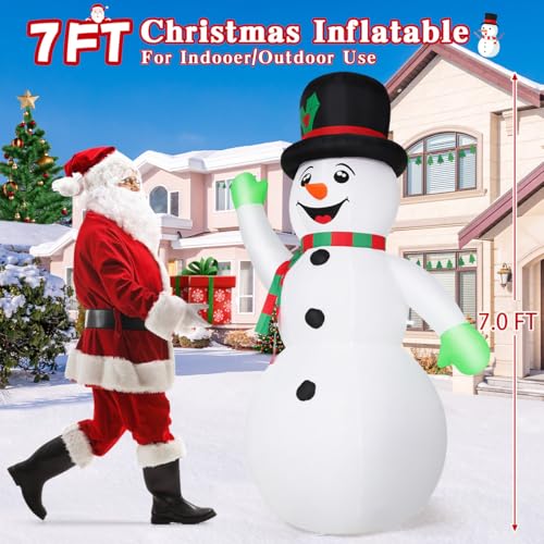 7 FT Christmas Inflatables Snowman with Built-in LED C74006