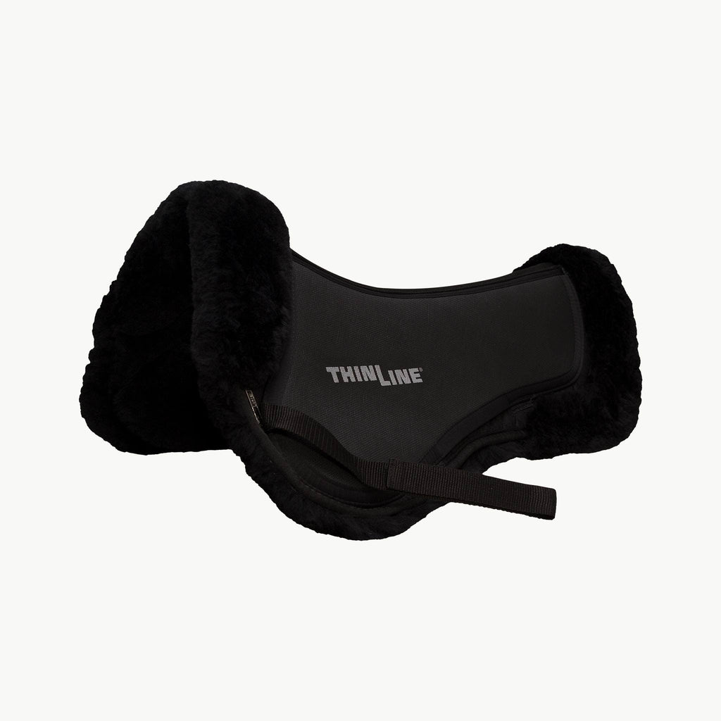 Black Large Sheepskin Half Saddle Pad K2930