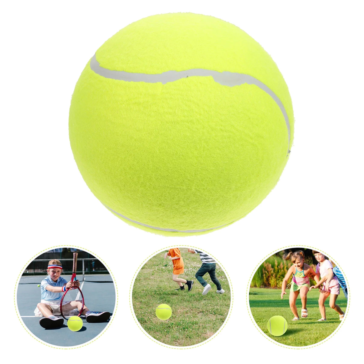 20cm Inflatable Flannel Tennis Ball Yellow J299