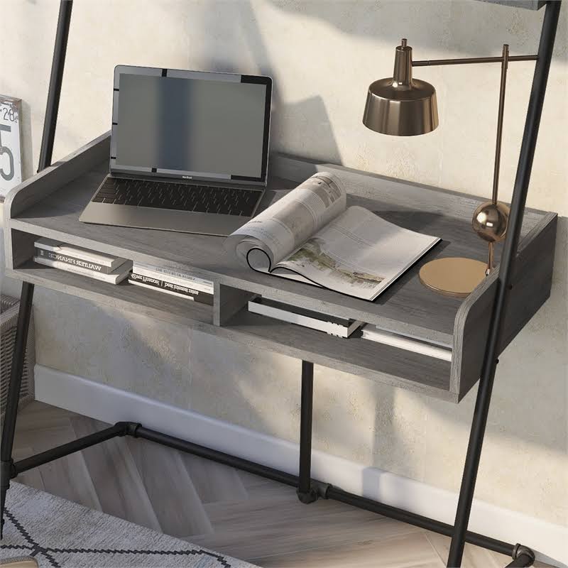 Gray Oak Wood Writing Desk S7768