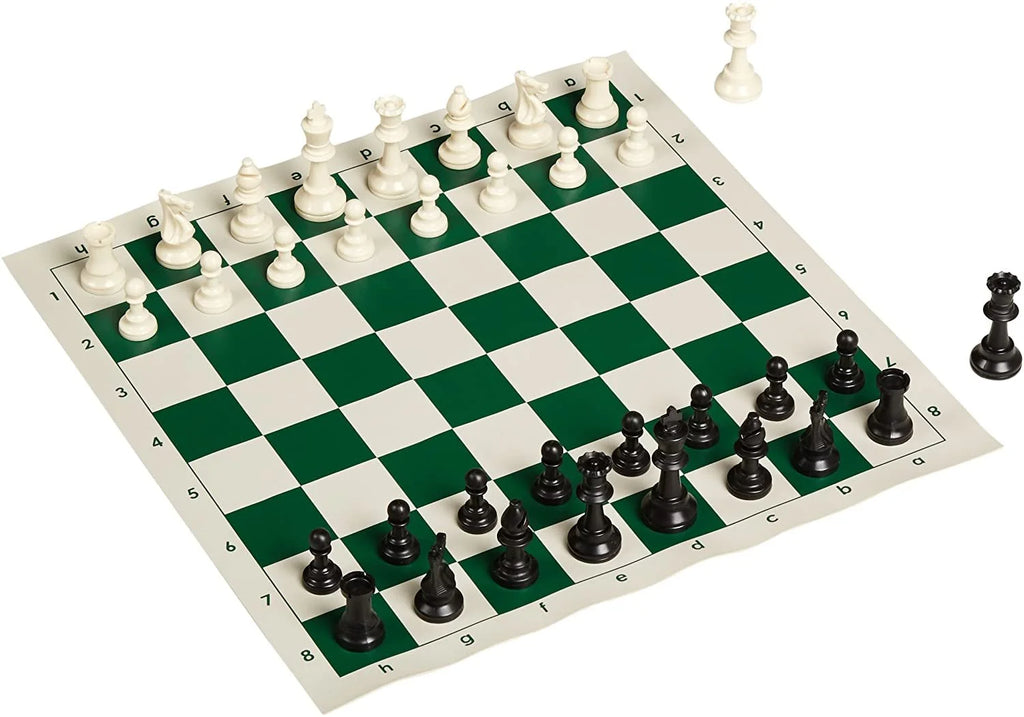 Complete Tournament Chess Set with Roll-up Board and Canvas Bag M2843