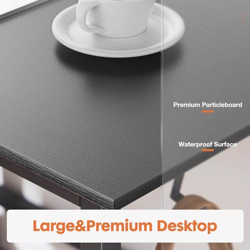 Modern Minimalist Writing Desk with 2 Drawers Storage Particle Board (40in) R929