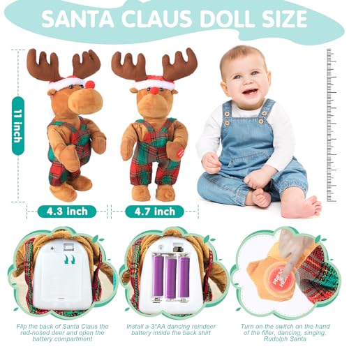 Animated Musical Plush Santa Claus Doll W198