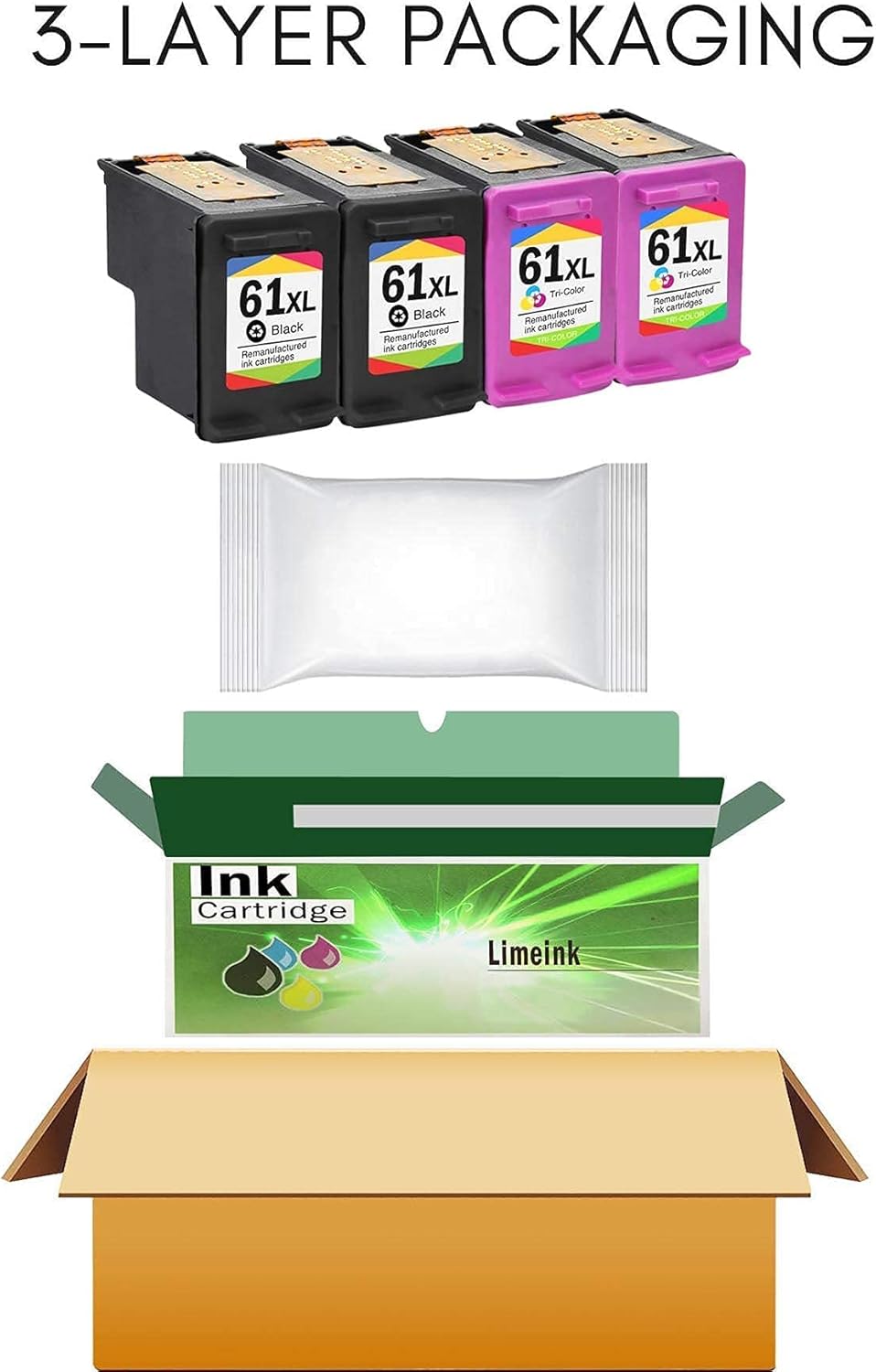 4 Remanufactured Ink Cartridge High Yield (2 Black, 2 Color) T17986