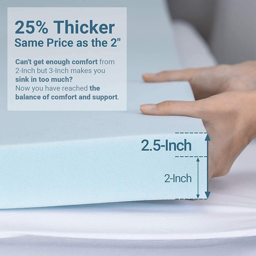 2.5 Inch California King Gel Infused Memory Foam Mattress Topper Pack of 2 H343